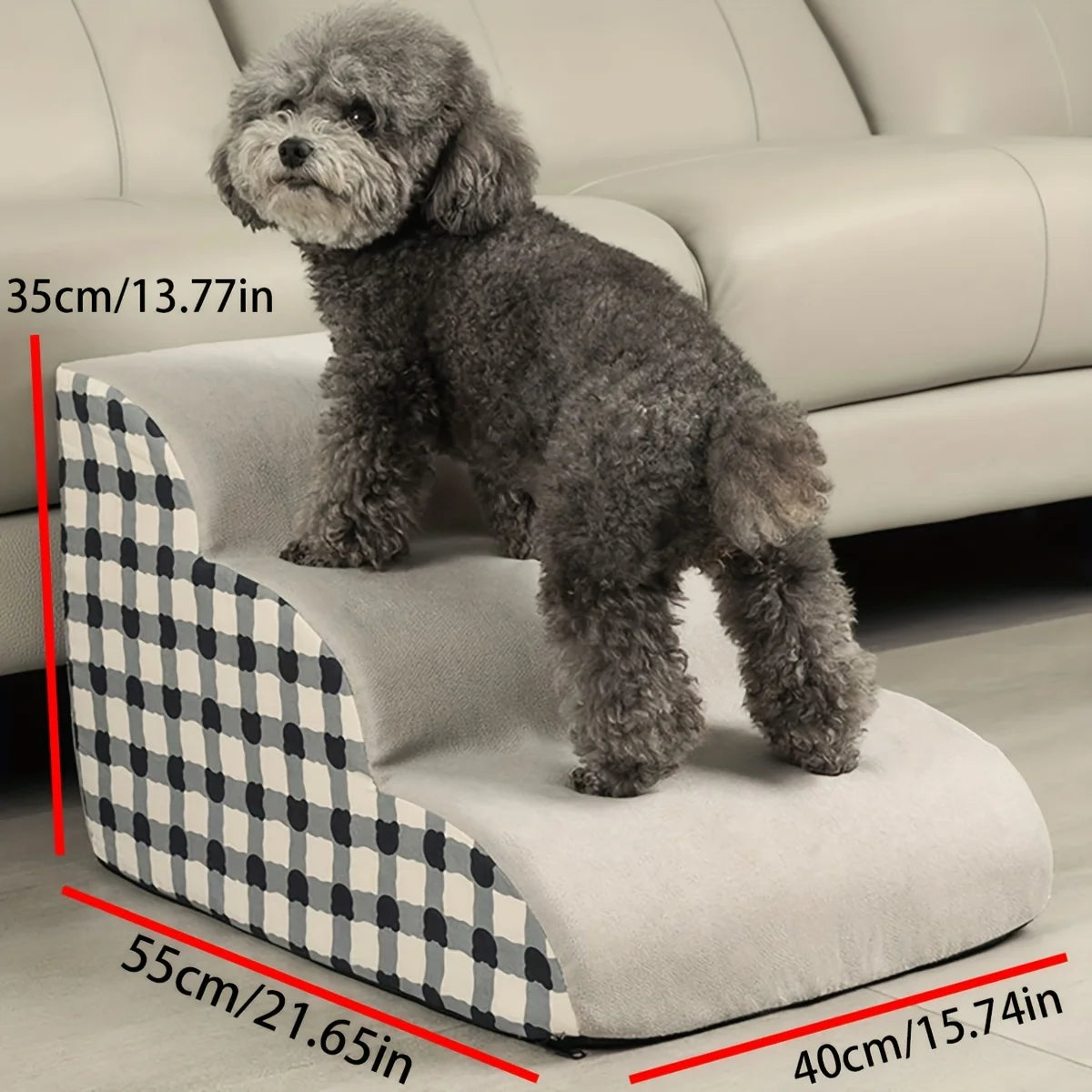 Dog Pet Stairs 2/3 Steps – Non-Slip Foam Ramp for Small Dogs, Sofa & Bed Ladder | CCCpet