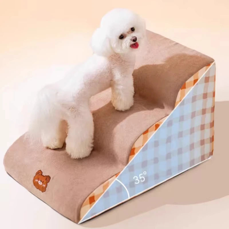 Dog Pet Stairs 2/3 Steps – Non-Slip Foam Ramp for Small Dogs, Sofa & Bed Ladder | CCCpet