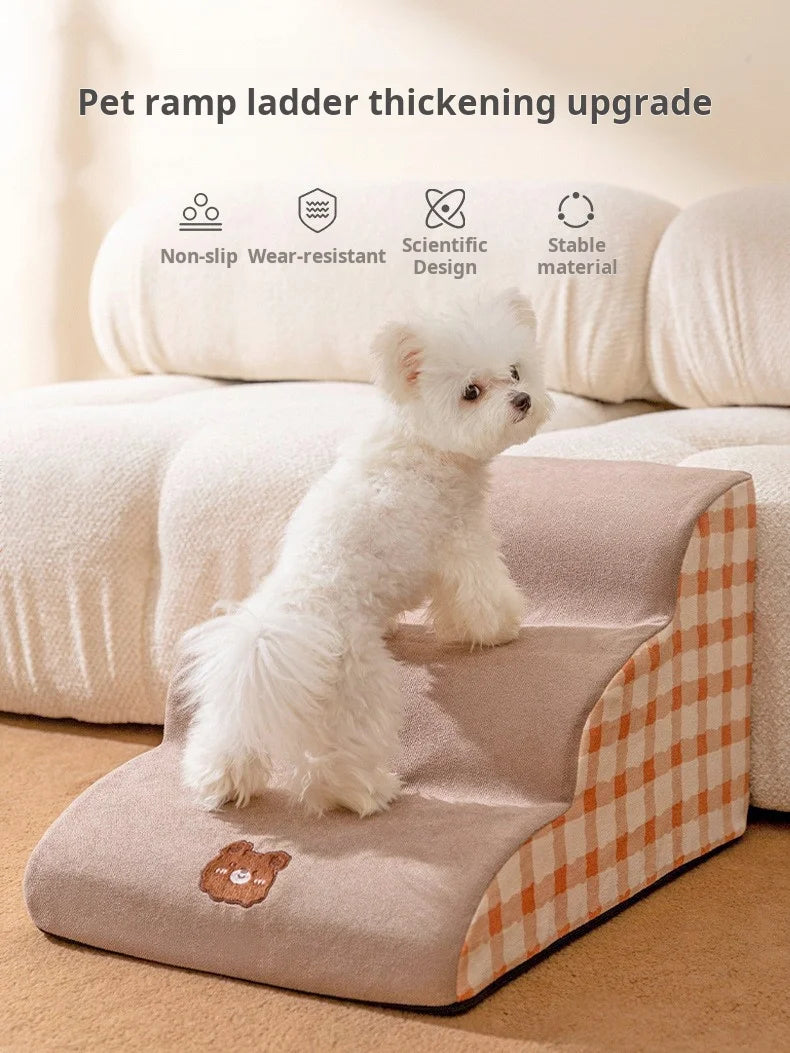 Dog Pet Stairs 2/3 Steps – Non-Slip Foam Ramp for Small Dogs, Sofa & Bed Ladder | CCCpet