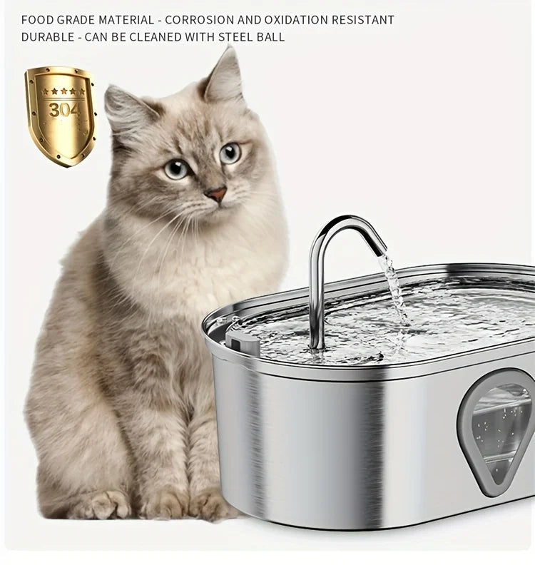 Automatic Stainless Steel Pet Water Fountain (3.5L) | CCCpet