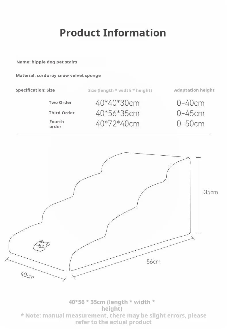 Dog Pet Stairs 2/3 Steps – Non-Slip Foam Ramp for Small Dogs, Sofa & Bed Ladder | CCCpet