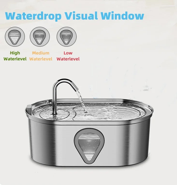 Automatic Stainless Steel Pet Water Fountain (3.5L) | CCCpet